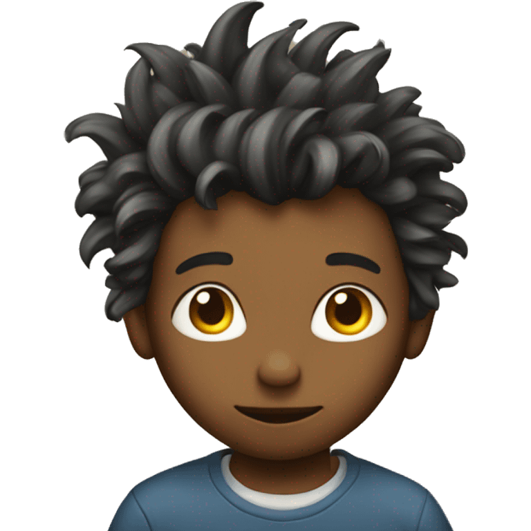 Boy with crazy hair  emoji