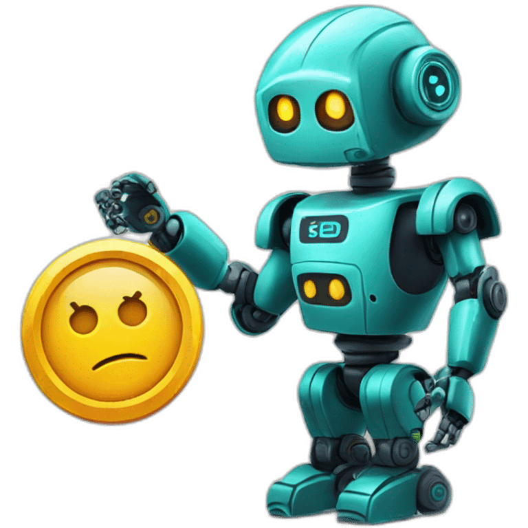 robot with gemini (crypto exchange) logo emoji