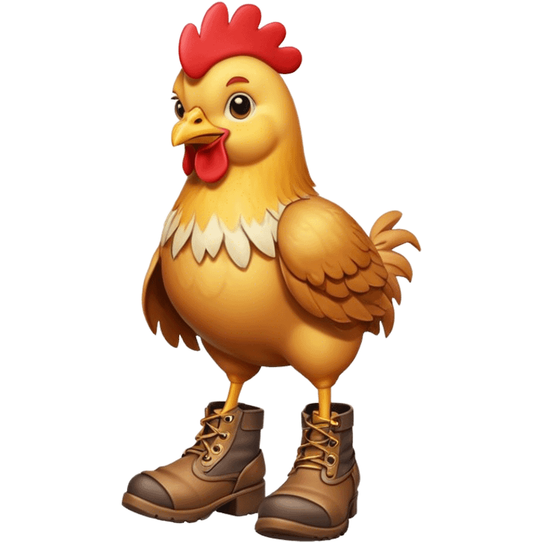 Chicken wearing boots emoji