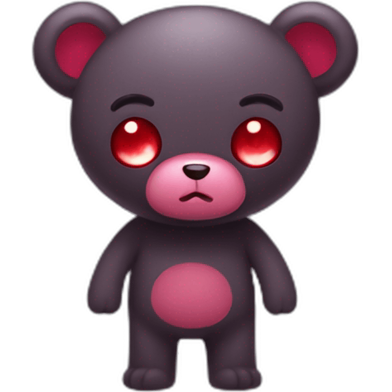 Gloomy bear with red eyes emoji