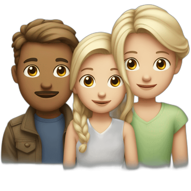 White Family with oldest boy of 5, middle son of 3 and girl of 1 emoji