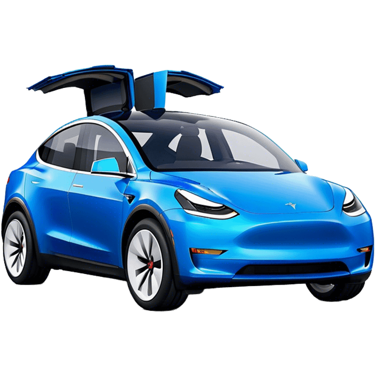 Tesla Model Y - Tesla (Model Year: 2022) (Iconic colour: Blue) emoji