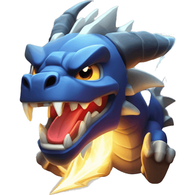 Clash of clans style emoji with a lightning dragon, with the words saying “thunderstruck” emoji