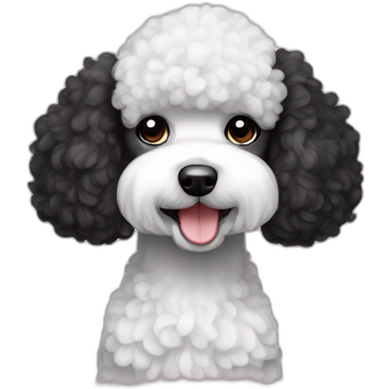 Mini black and white poodle emoji