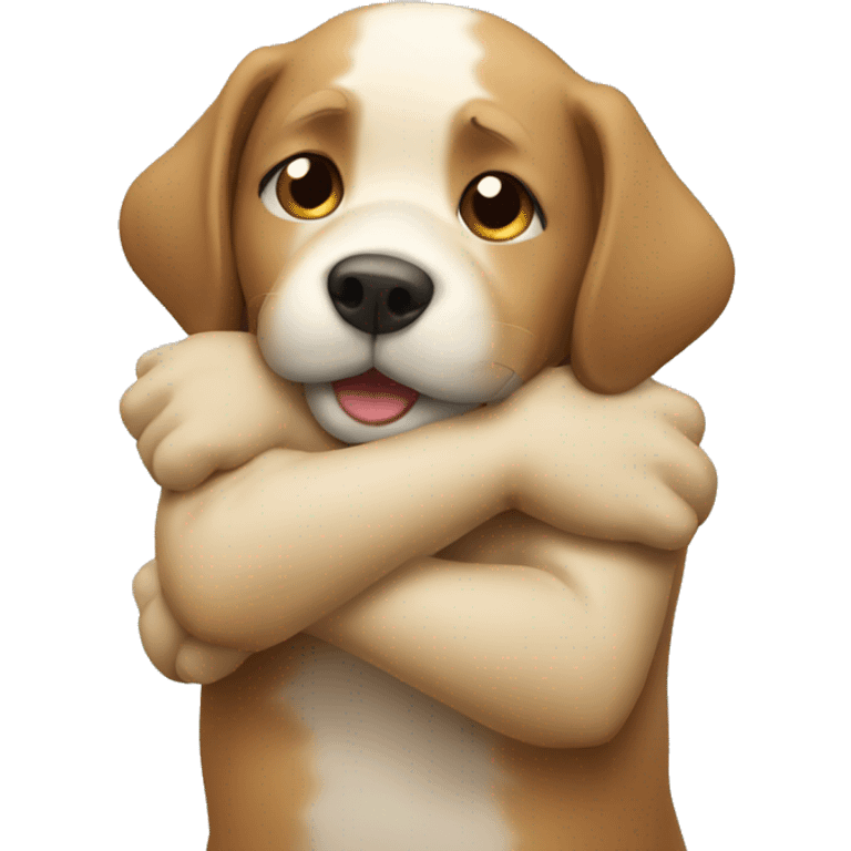 Hugging dog emoji