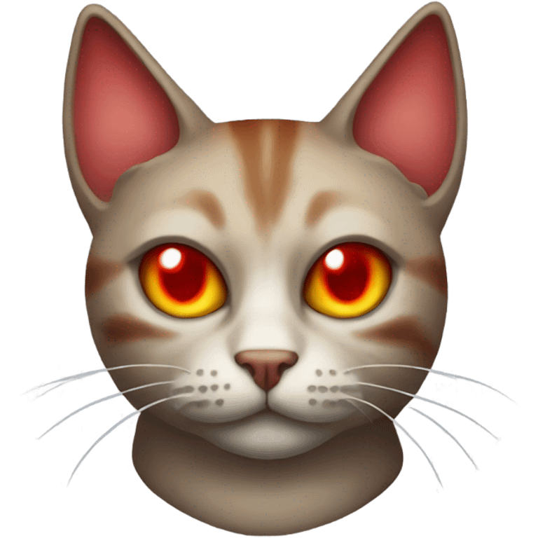 red eyed cat with devil horns emoji emoji