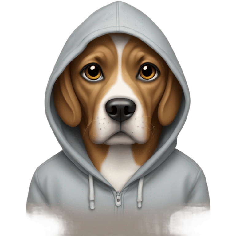 Dog wearing a hoodie  emoji