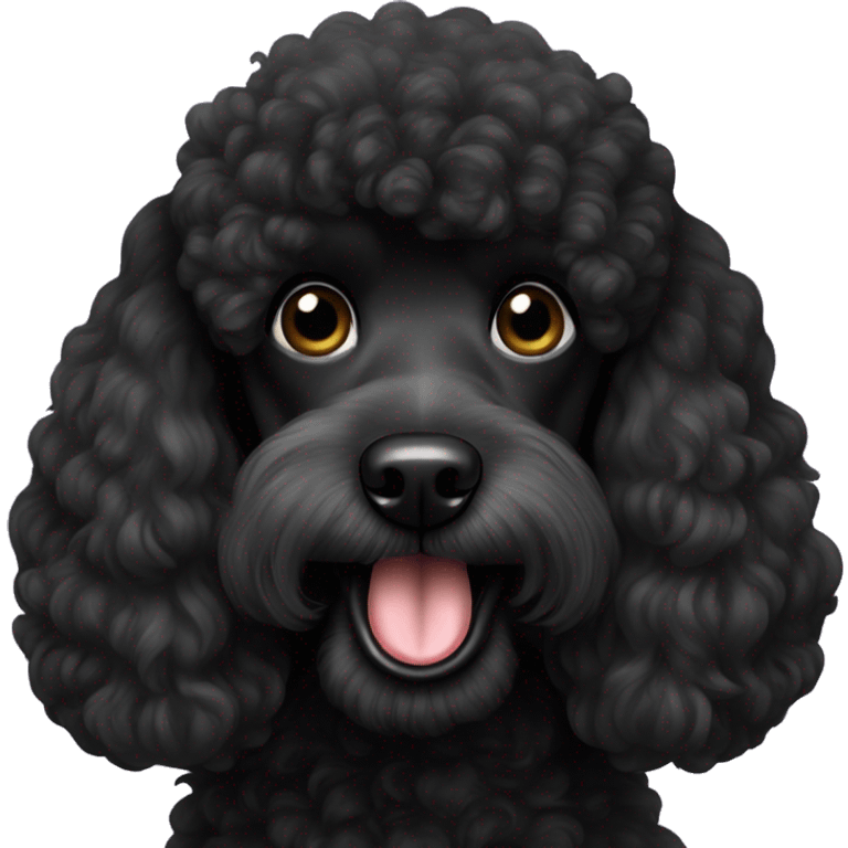 black poodle with stinky mouth emoji