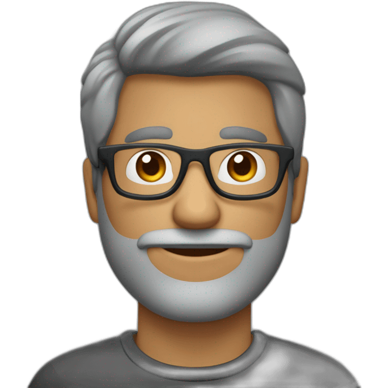 hombre de 36 años con pelo corto gris oscuro y gafas  emoji