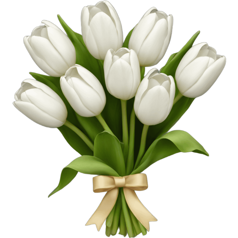 white tulip bouquet  emoji