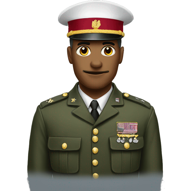 militar without moustache hat with eagle emoji