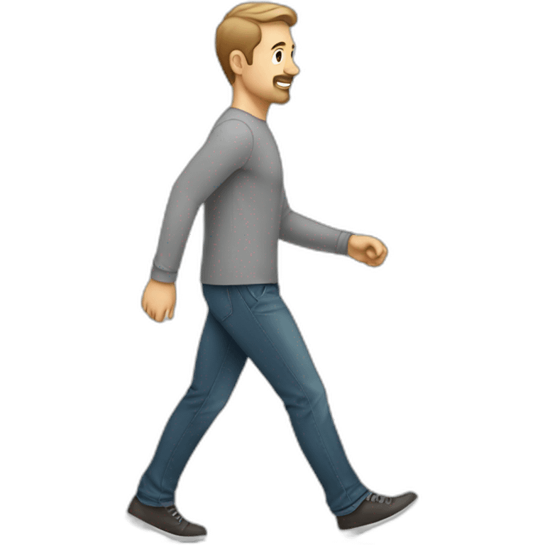 Caucasian man walking emoji