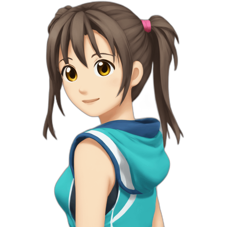 Haruhi Suzumiya with ponytails In sportswear emoji