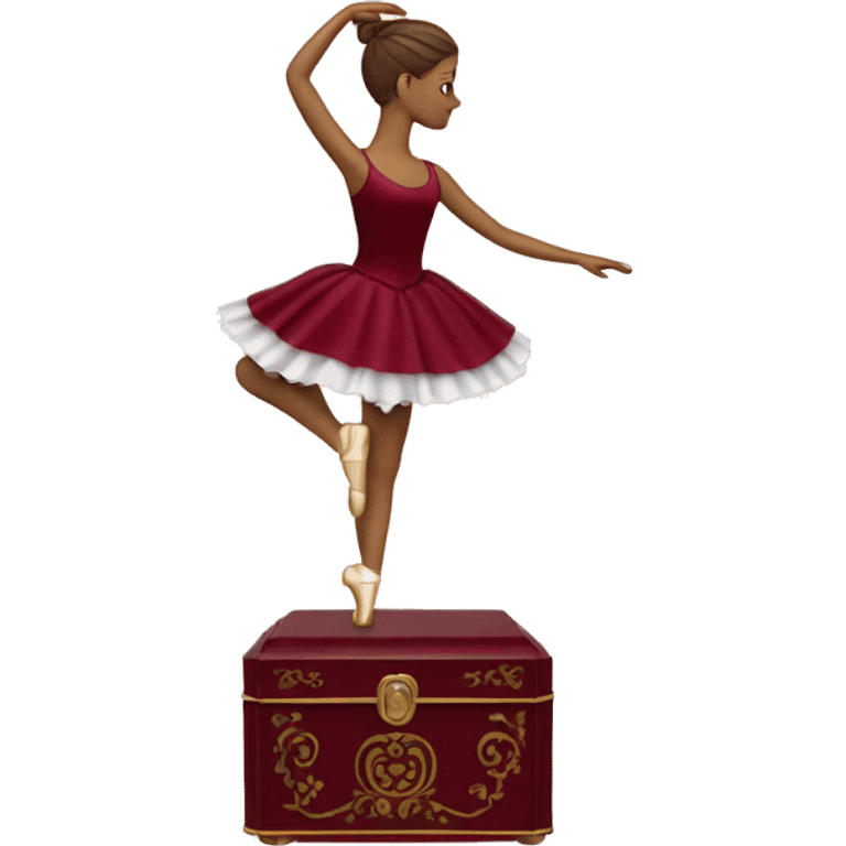 burgundy music box with ballerina standing back emoji