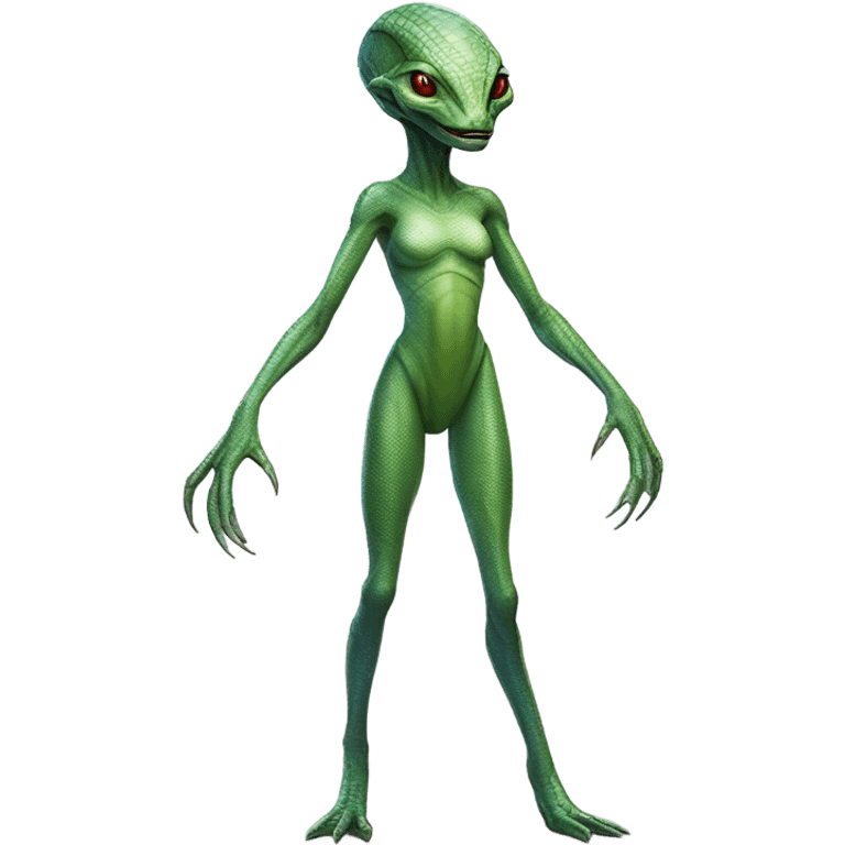 a reptilian alien woman full body emoji