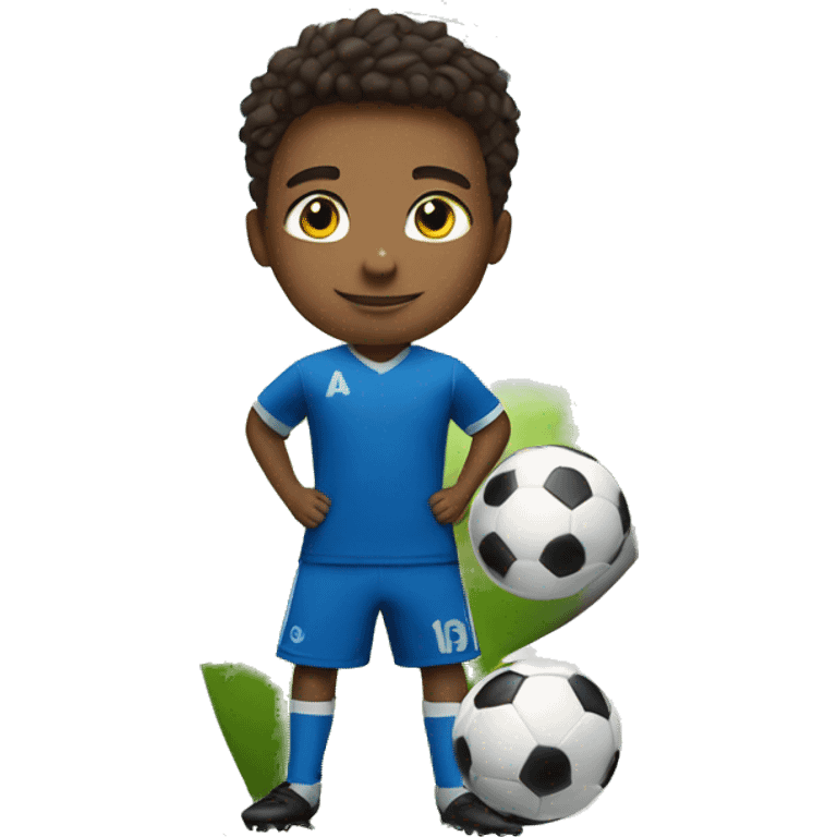 confident boy in soccer gear emoji