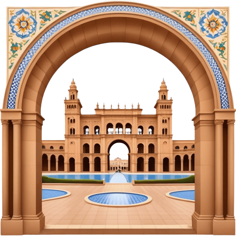 Plaza de España Landmark Emoji – Featuring its semicircular palace, grand arches, and decorative tilework. emoji