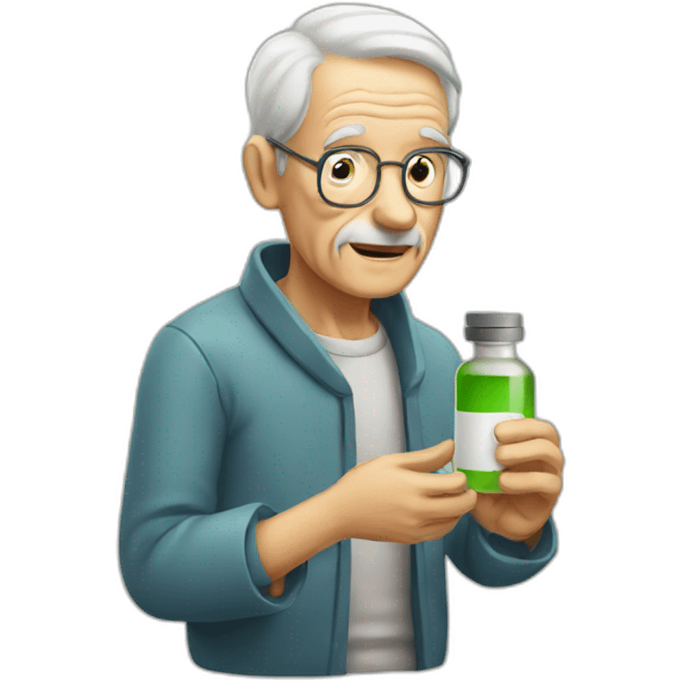 old man taking medicine emoji