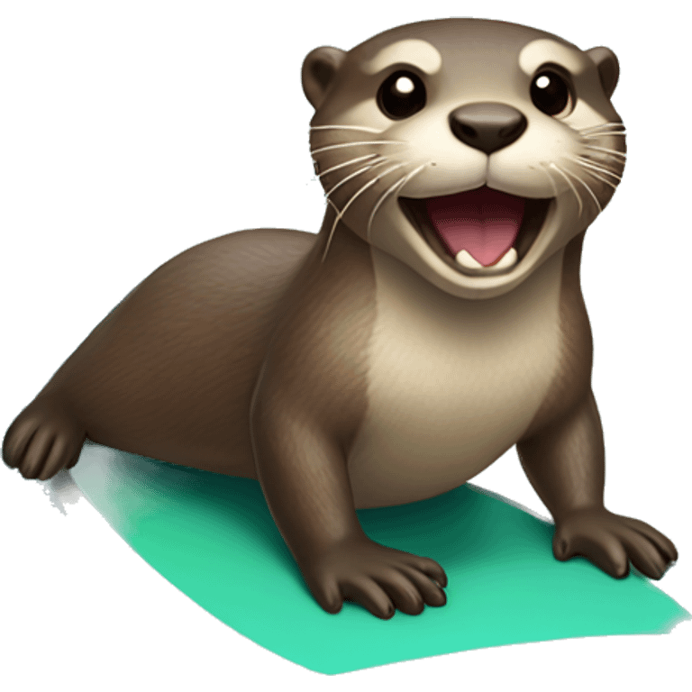 Otter riding surf board  emoji