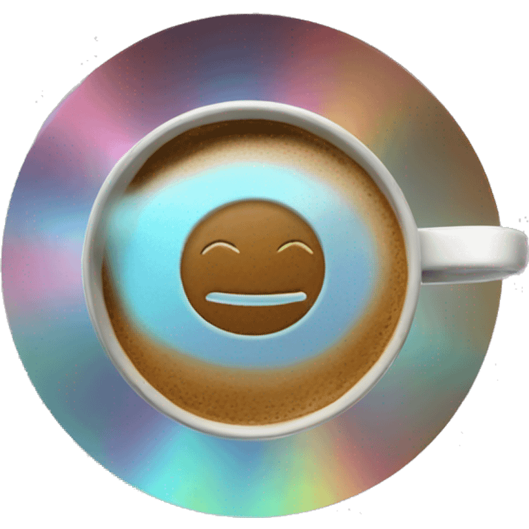 holographic coffee emoji