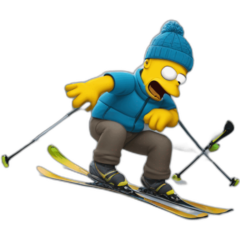 Homer simpson qui fais du ski emoji