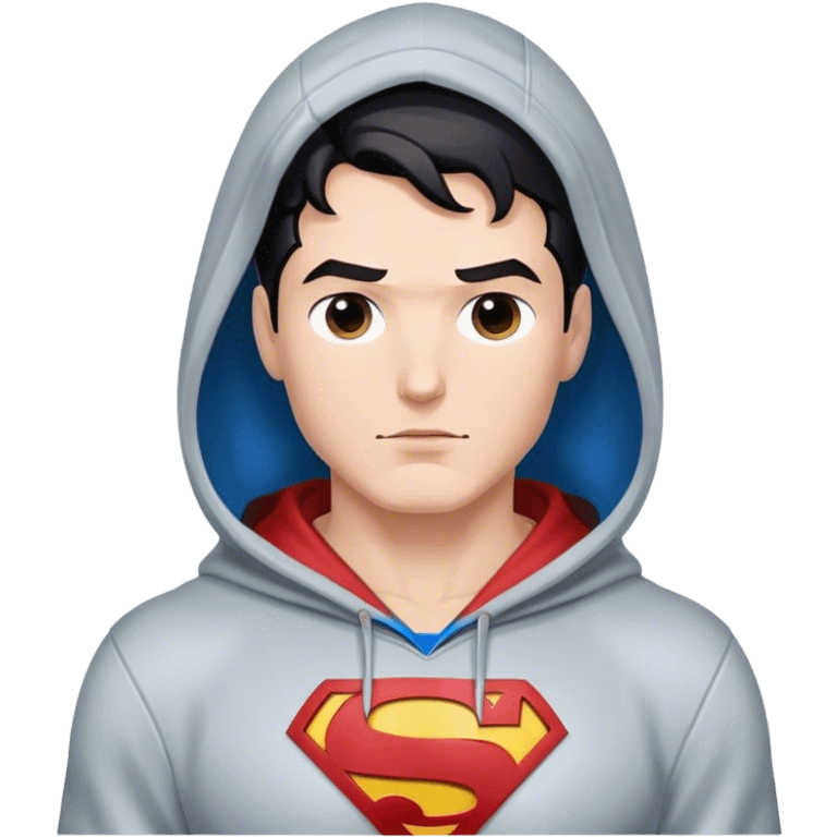 Superman wearing a hoodie emoji