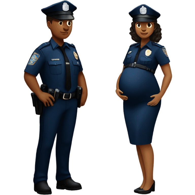 Police officer pregnant maternity photos emoji