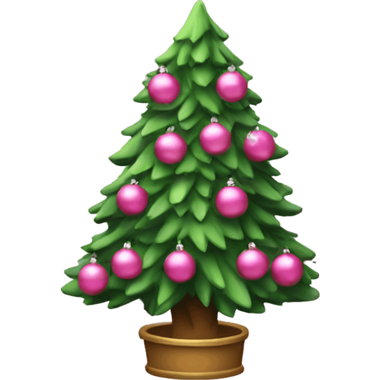 christmas tree with pink ornaments  emoji