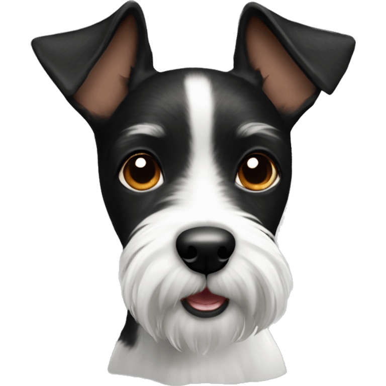 black and white mini fox terrier dog emoji