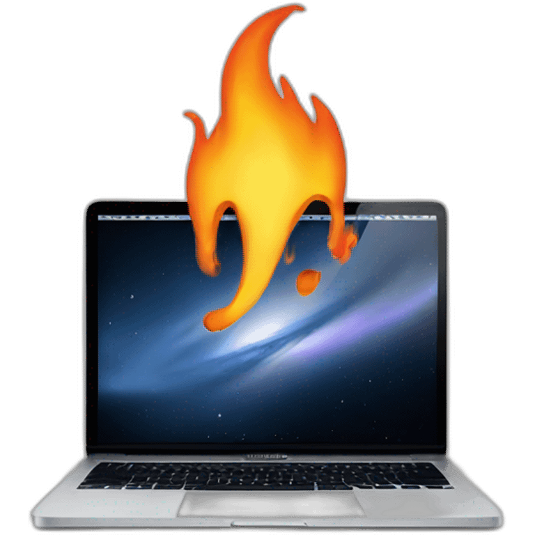 macbook on fire emoji