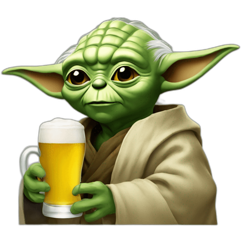 Yoda drink a beer emoji