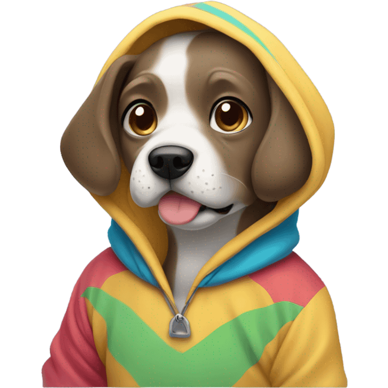 dog wearing a hoodie emoji