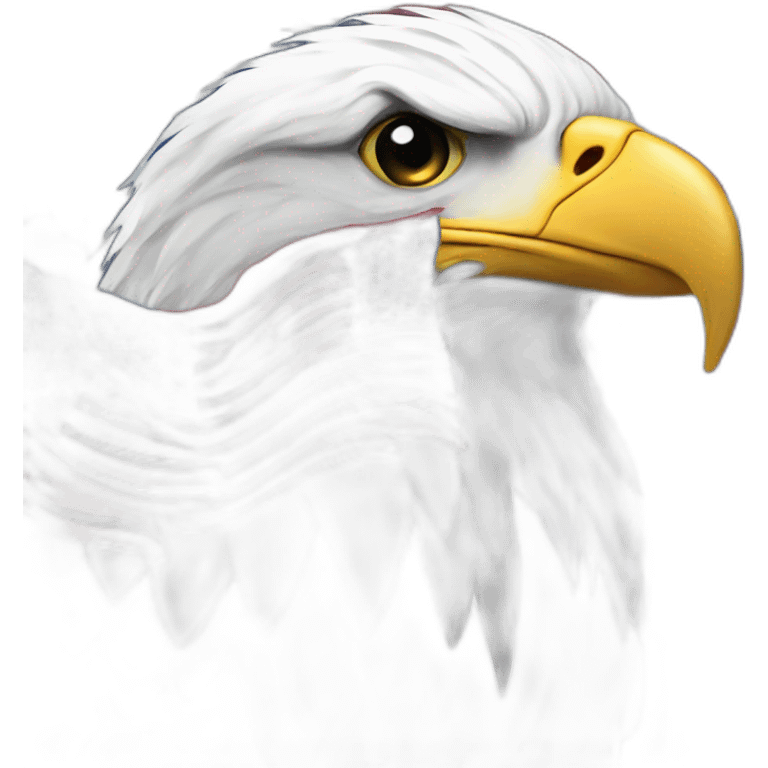 bald eagle infront of american flag crying emoji