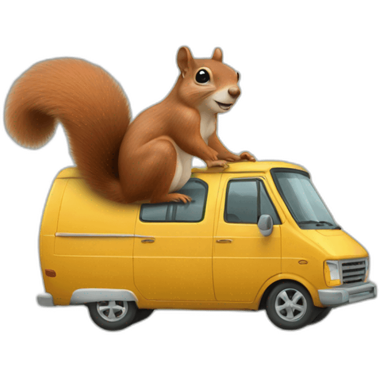 Squirrel in a van emoji