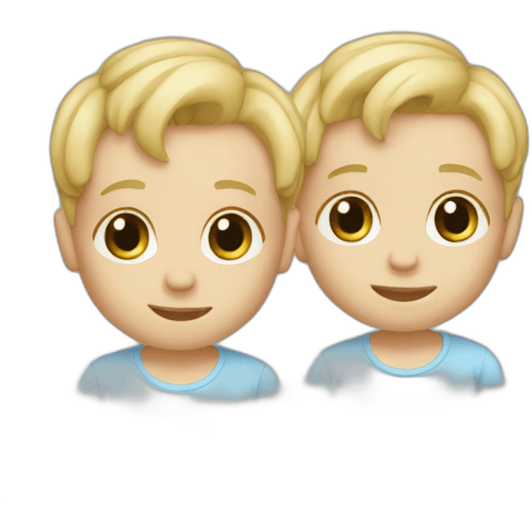 Twin blond boy baby emoji