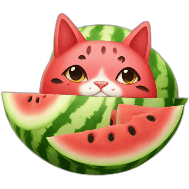 watermelon cat emoji