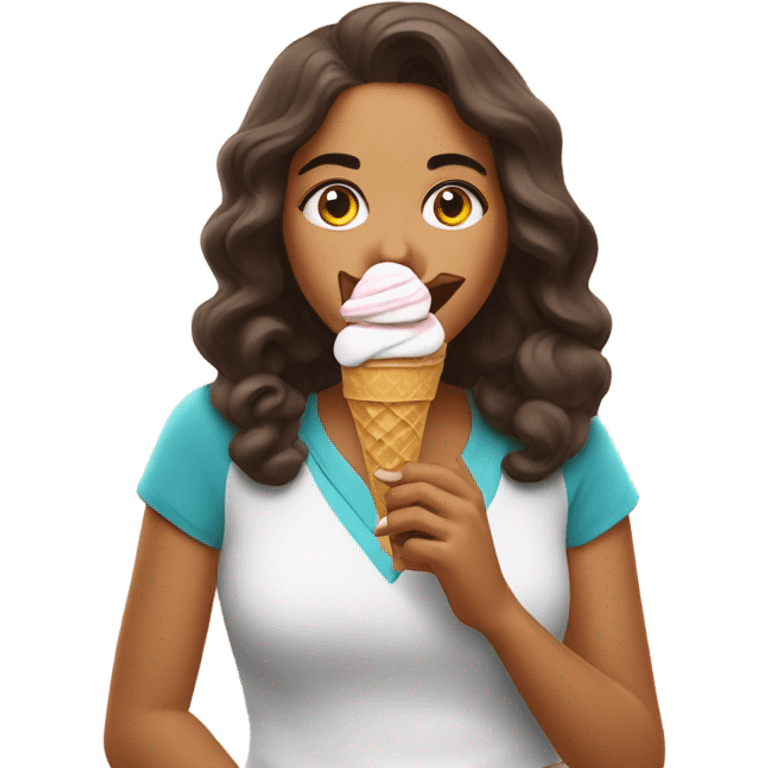 Latina licking ice cream emoji