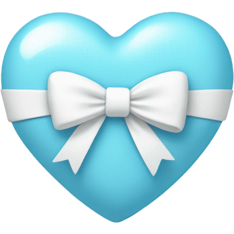 Light blue heart with white bow emoji