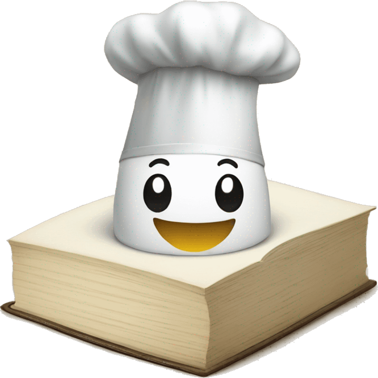 chef hat on top of smiling book emoji