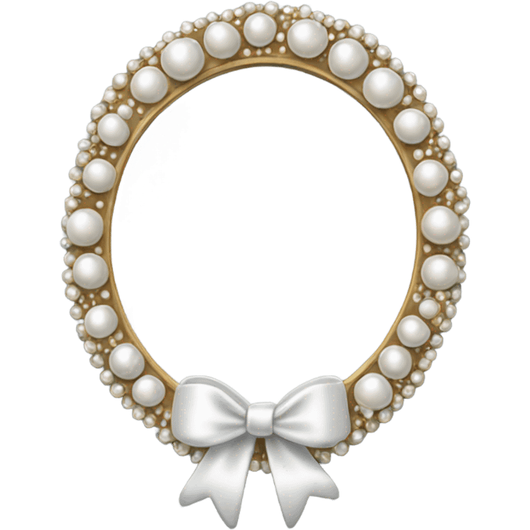 white mirror with pearl and bow emoji