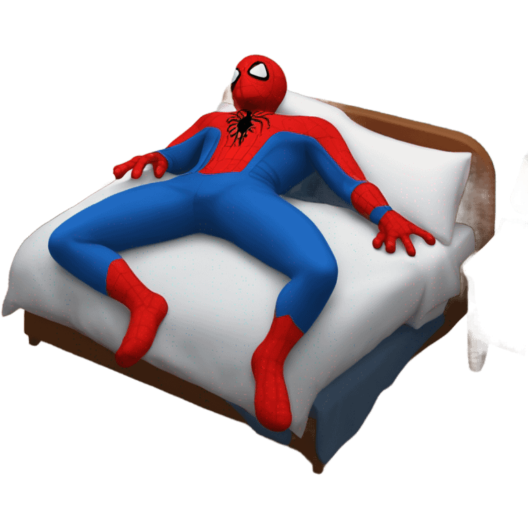 Mr spider man sleeping bed emoji