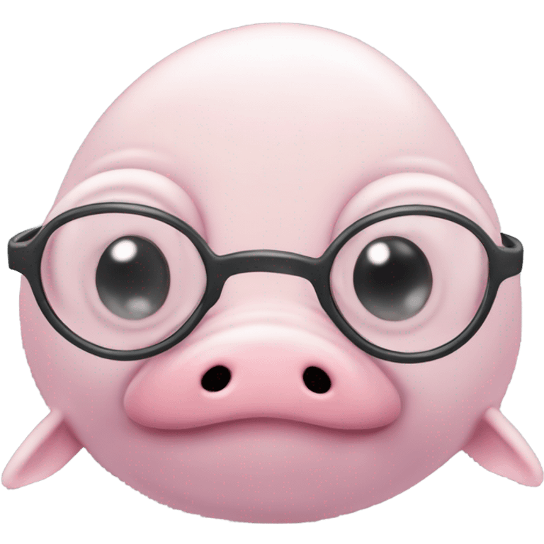 Blob fish with glasses emoji