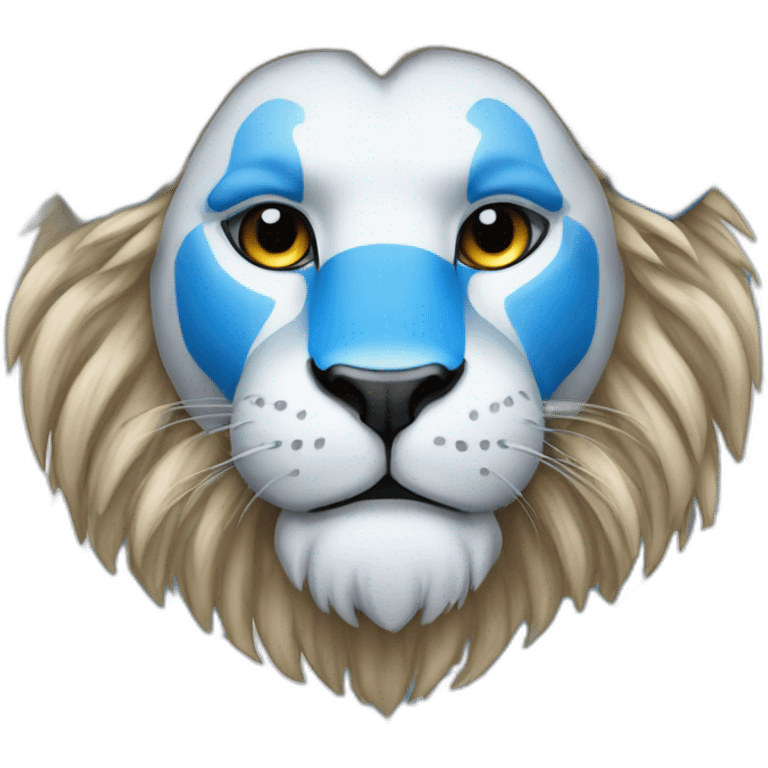 lion in mask blue-white chess color emoji