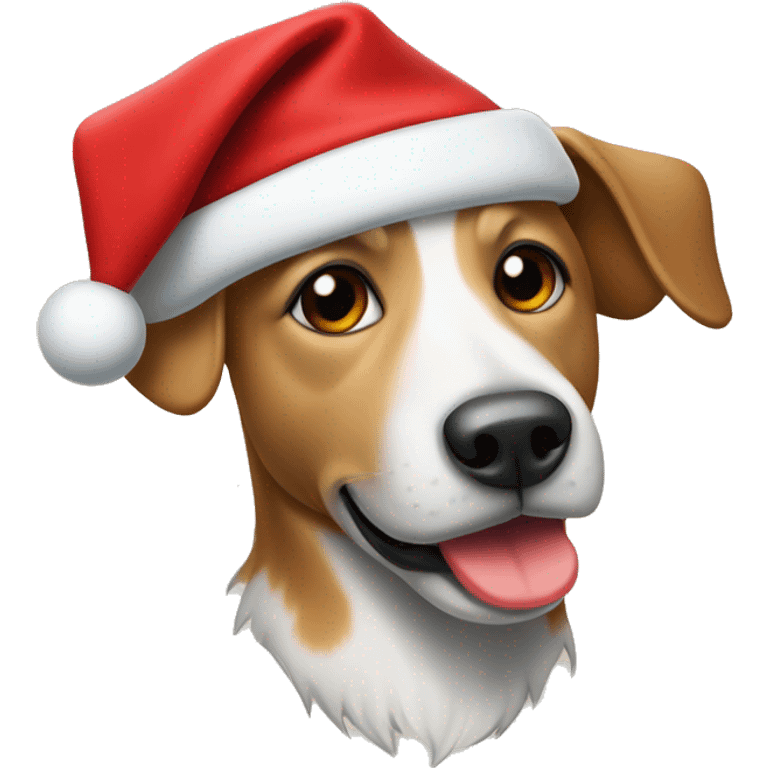 Hund mit weihnachtsmütze  emoji