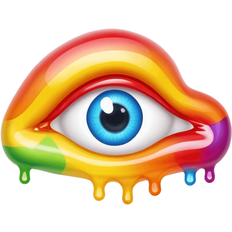 melted rainbow gummy eye emoji