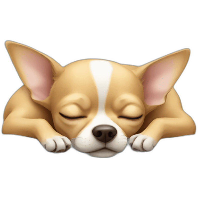 Chihuahua sleeping on a bed emoji