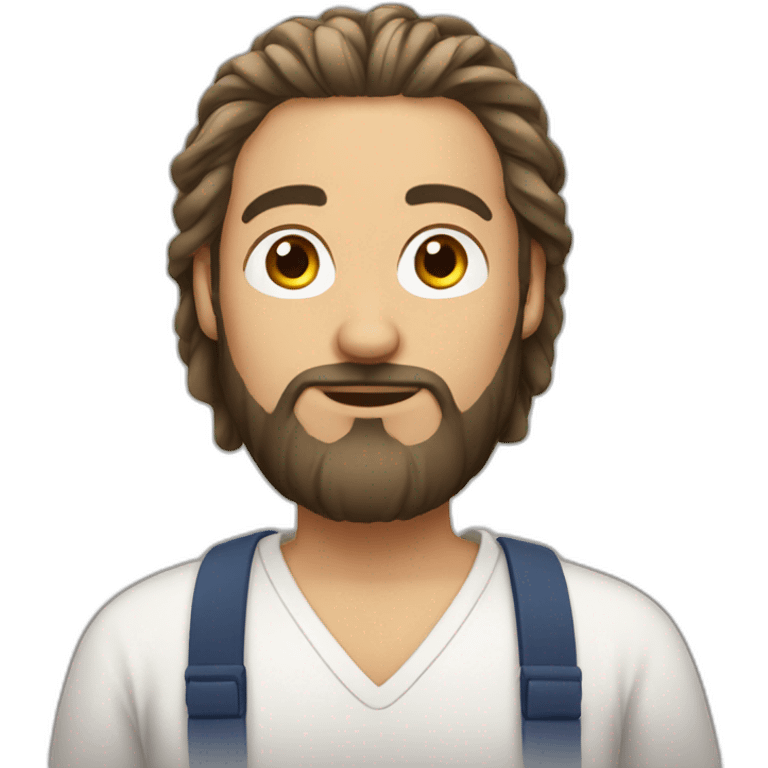 French man with manbun and beard emoji