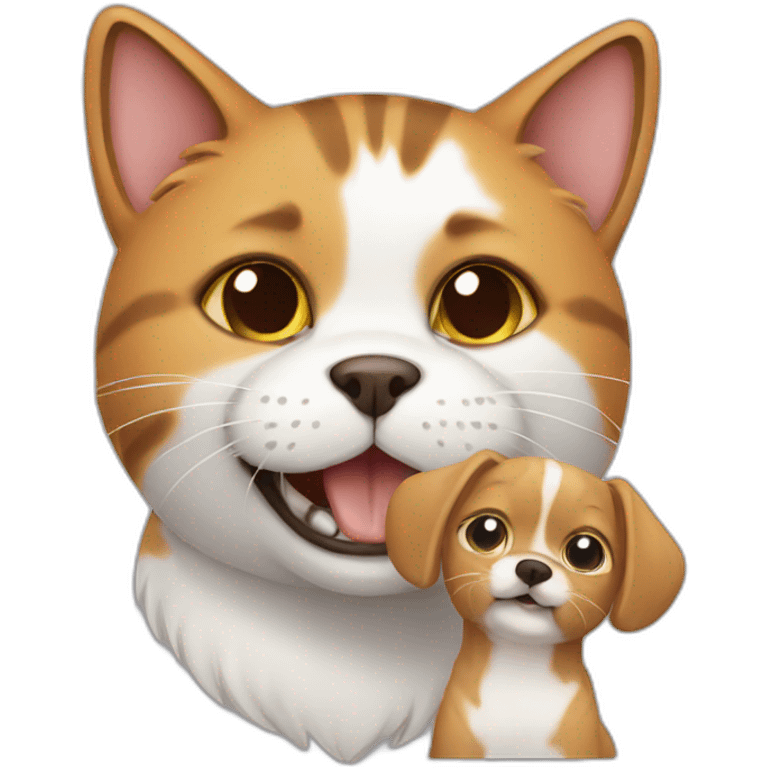 Cat with a dog emoji