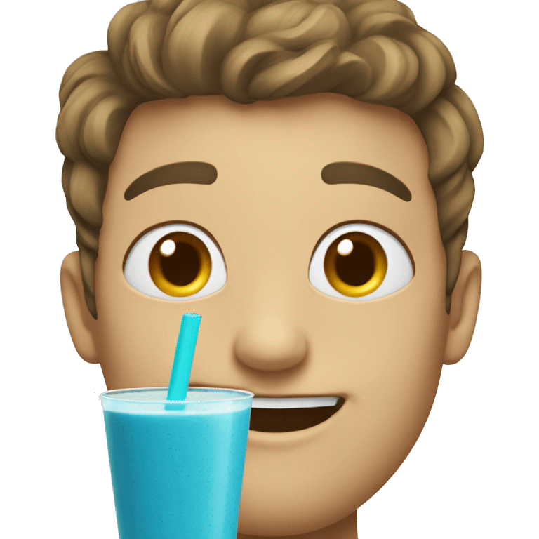 Smoothie blue with face smiling emoji