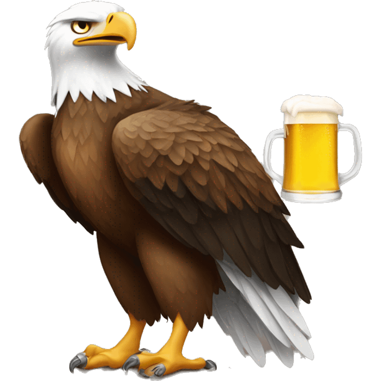 Eagle drinking beer emoji